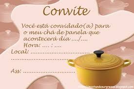CONVITE CHÁ DE PANELA